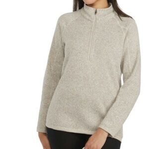 Storm Pack NWOT Womens 1/4 Zip Comfort Fit Cozy Fleece Sweater XXL Plus Size Tan